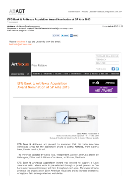 EFG Bank & ArtNexus Acquisition Award Nomination at SP Arte 2015