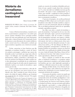 1. Hist&oacute;ria do Jornalismo: conting&ecirc;ncia inexor&aacute;vel Maria Cristina