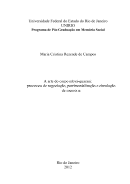 A arte do corpo Mbyá-Guarani: processos de negociação