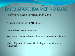 Profa. Maria Cristina: Ambientes Aquáticos