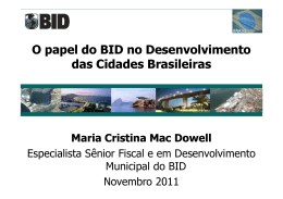 O papel do BID no do BID no Desenvolvimento Desenvolvimento pp