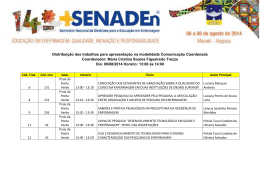 Distribuição dos trabalhos para apresentação na