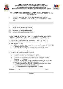 OP&Ccedil;&Atilde;O POR LINHA DE PESQUISA, POR - MPED