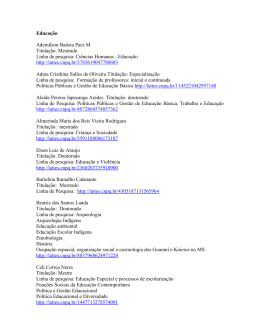 Educa&ccedil;&atilde;o Ademilson Batista Paes M Titula&ccedil;&atilde;o: Mestrado