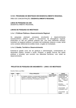 projetos de pesquisa em andamento no mestrado