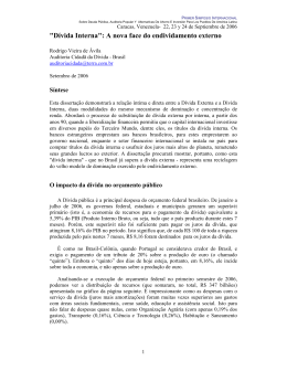 "D&iacute;vida Interna": A nova face do endividamento externo