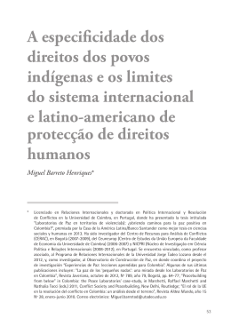 A especificidade dos direitos dos povos ind&iacute;genas e os limites do