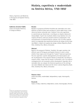 Hist&oacute;ria, experi&ecirc;ncia e modernidade na Am&eacute;rica ib&eacute;rica