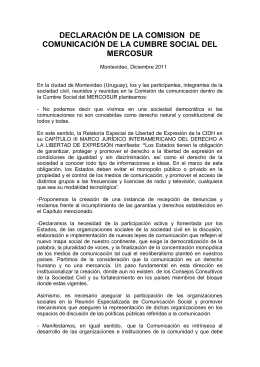 declaración de la comision de comunicación de la cumbre social del