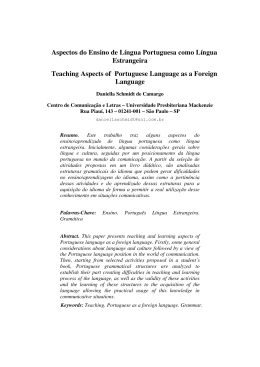 Aspectos do Ensino de Língua Portuguesa como Língua Estrangeira
