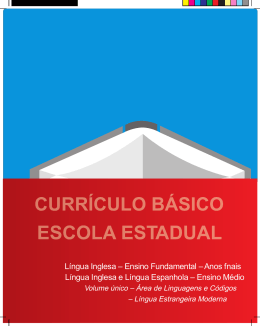 Novo caderno do curriculo de língua estrangeira (Inglês e Espanhol)