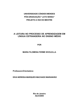 a leitura no processo de aprendizagem em língua estrangeira no