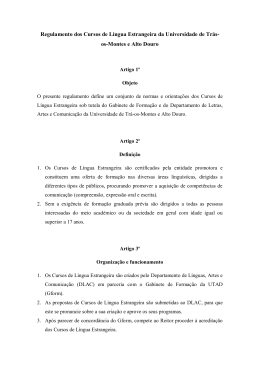Regulamento dos Cursos de Língua Estrangeira da