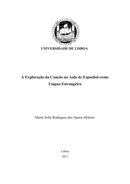 A Explora&ccedil;&atilde;o da Can&ccedil;&atilde;o na Aula de Espanhol como L&iacute;ngua
