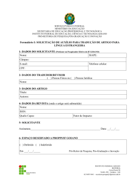 Formulário I - Instituto Federal Goiano