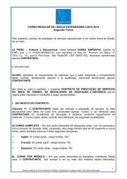 CURSO REGULAR DE L&Iacute;NGUA ESTRANGEIRA CACD