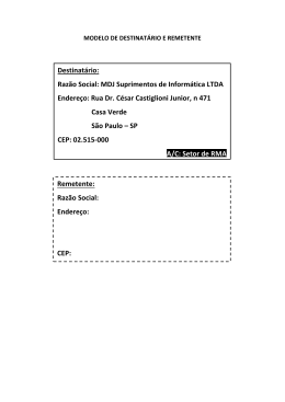 Destinat&aacute;rio: Raz&atilde;o Social: MDJ Suprimentos de