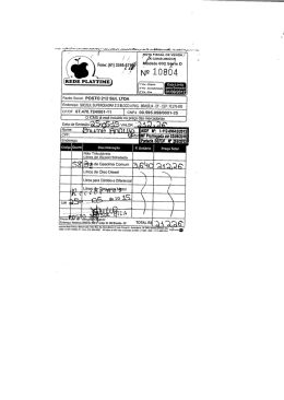 `Raz&atilde;o Social: posm 212 SUL LTDA Endere&ccedil;o: SHO/SUL