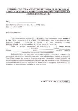 fabrica de lubrificantes - petrobras distribuidora s/a - duque
