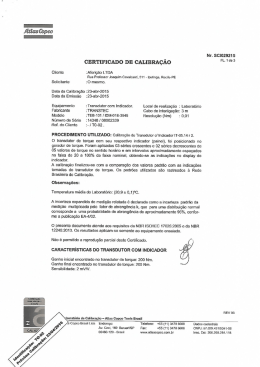 cERTIFIcADo DE cALIBRAçAo e