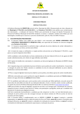 ESTADO DO MARANH&Atilde;O PREFEITURA MUNICIPAL DE BURITI