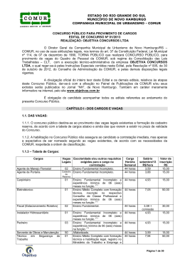 Edital n&deg; 01/2013 - Objetiva Concursos