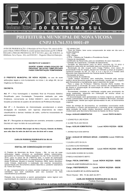 PREFEITURA MUNICIPAL DE NOVA VI&Ccedil;OSA CNPJ 13.761.531