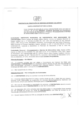 Carta de Contrato de prestação de serviço internet banda larga