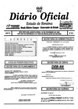 Estado de Roraima DEft-ftft - Imprensa Oficial do Estado de Roraima
