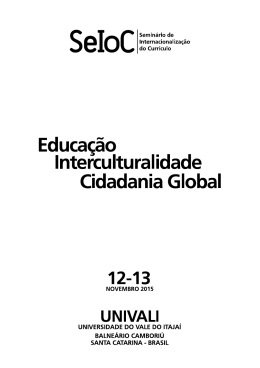 Anais - Semin&aacute;rio de Internacionaliza&ccedil;&atilde;o do Curr&iacute;culo