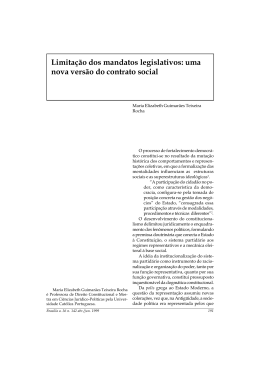 Limita&ccedil;&atilde;o dos mandatos legislativos: uma nova vers&atilde;o do contrato