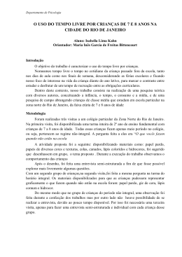o uso do tempo livre por crian&ccedil;as de 7 e 8 anos na - PUC-Rio