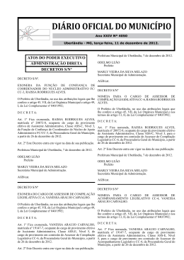 Edi&ccedil;&atilde;o 4050 - Prefeitura Municipal de Uberl&acirc;ndia