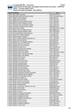 Relação Preliminar da Homologação de