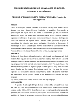 ENSINO DE L&Iacute;NGUA DE SINAIS A FAMILIARES DE