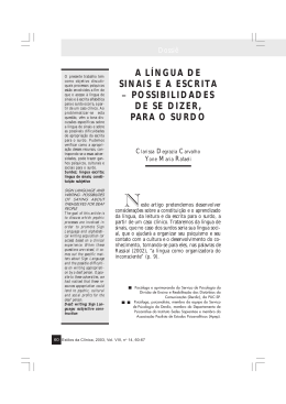 A L&Iacute;NGUA DE SINAIS E A ESCRITA _ POSSIBILIDADES DE