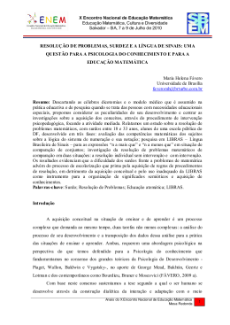 RESOLU&Ccedil;&Atilde;O DE PROBLEMAS, SURDEZ E A L&Iacute;NGUA DE SINAIS