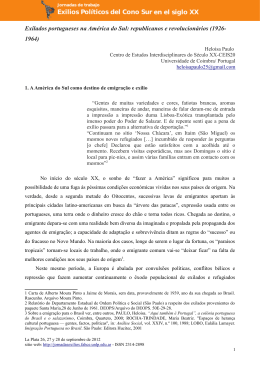 Exilados portugueses na Am&eacute;rica do Sul