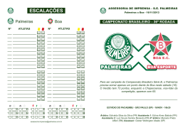 ESCALA&Ccedil;&Otilde;ES - Palmeiras