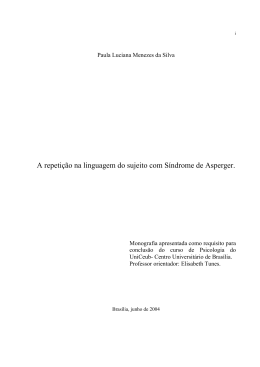 A repeti&ccedil;&atilde;o na linguagem do sujeito com S&iacute;ndrome de