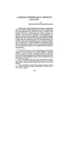 A POLÍTICA EXTERNA DE D. AFONSO Iv (1325