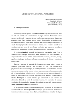 FONOLOGIA E PROS&Oacute;DIA DO PORTUGU&Ecirc;S