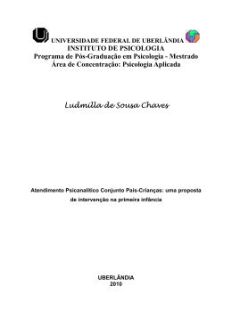 INSTITUTO DE PSICOLOGIA Programa de P&oacute;s-Gradua&ccedil;&atilde;o