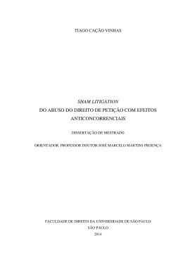 sham litigation do abuso do direito de peti&ccedil;&atilde;o com efeitos