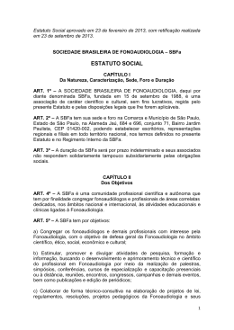 ESTATUTO SOCIAL - Sociedade Brasileira de Fonoaudiologia
