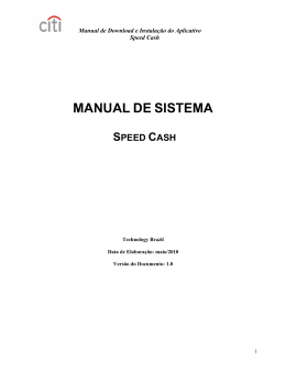 (Manual de e Instalação do Speed Cash v 1.0)