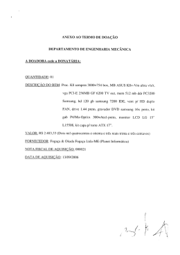 ANEXO Ao TERMO DE DOA&Ccedil;&Atilde;O