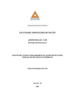 Gest&atilde;o de custos