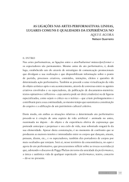 AS LIGA&Ccedil;&Otilde;ES NAS ARTES PERFORMATIVAS: LINHAS - IC