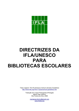 DIRECTRIZES DA IFLA/UNESCO PARA BIBLIOTECAS ESCOLARES